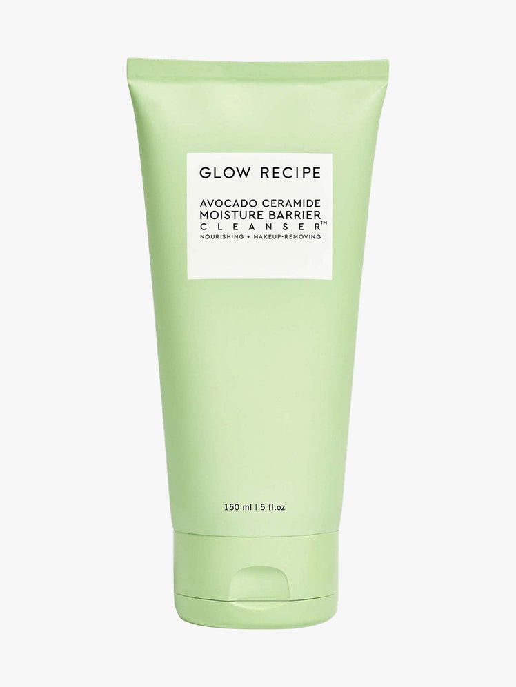 Glow Recipe Avocado Ceramide Moisture Barrier Cleanser light green tube on light gray background