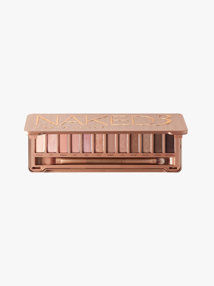 Naked3 Eyeshadow Palette gold palette on light grey background