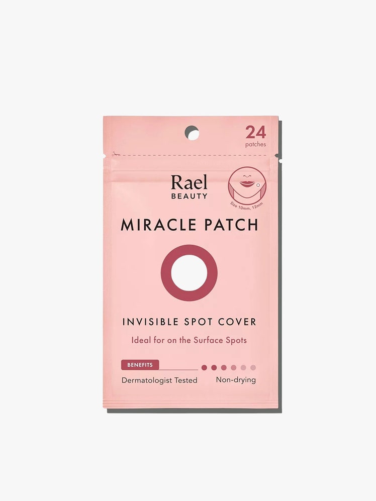 Miracle Pimple Patch pink packet on light grey background