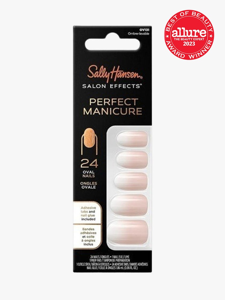 Sally Hansen Salon Effects Perfect Manicure black box with fake nails on light grey background