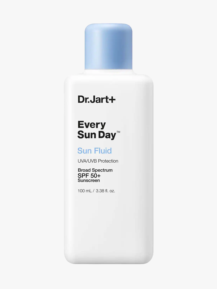 Every Sun Day Face Sunscreen SPF 50 in branded white bottle with light blue cap on light gray background