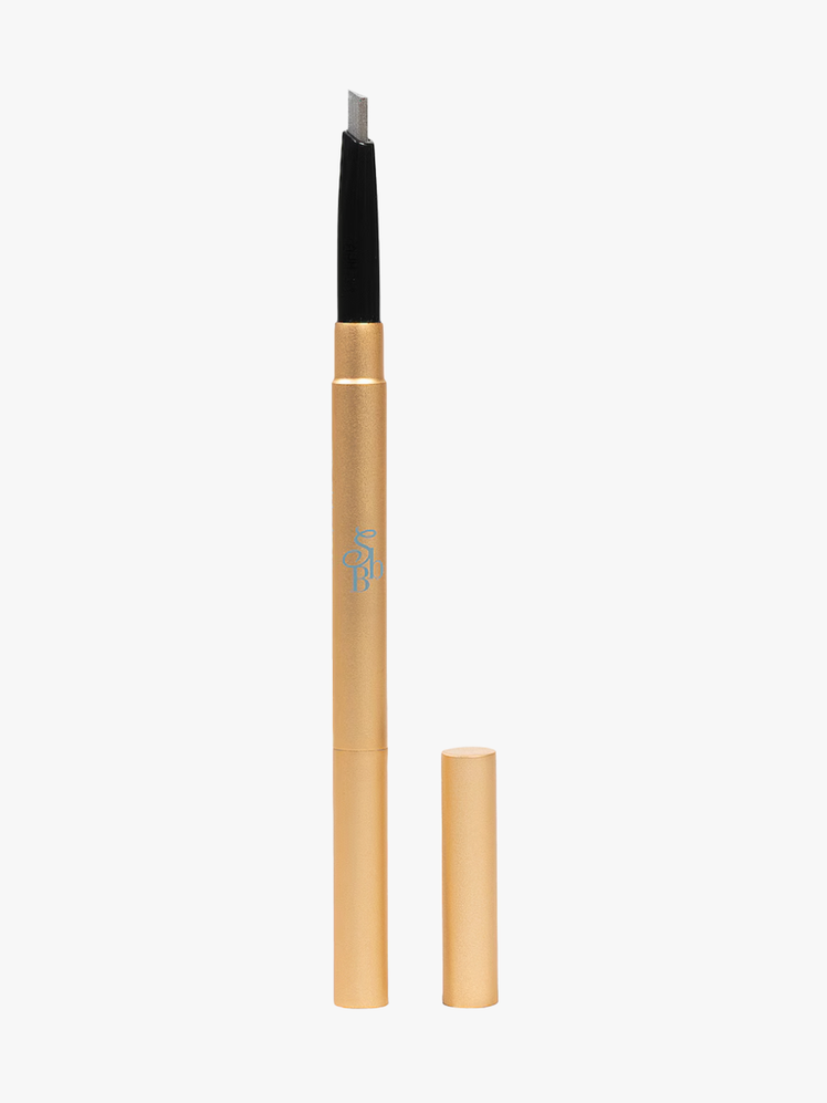 Mechanical Brow Pencil in Light in branded gold and black twist up pencil on light gray background