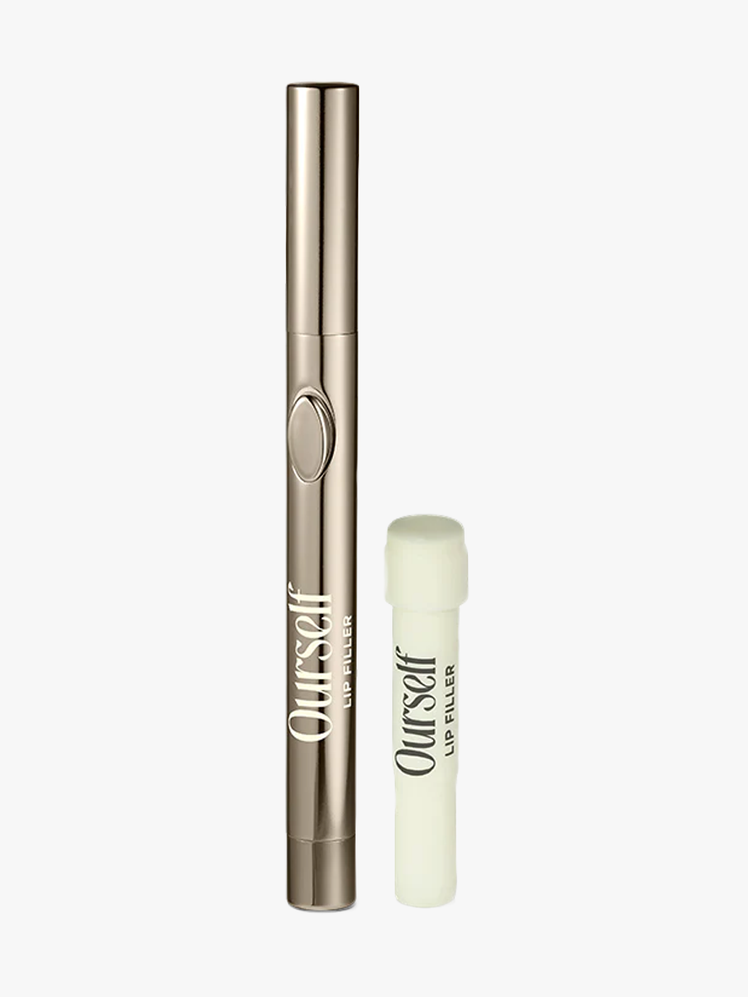 Ourself Lip Filler in branded silver tube packaging on light gray background